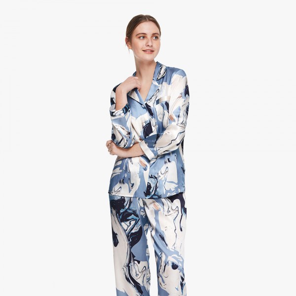 LilySilk Silk Pajama Set For Women Printed Luxury Natural Free Shipping