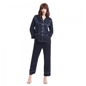 LilySilk 100 Silk Pajamas Set 3pcs Women Feminino Silk 22 momme Luxury Chic Trimmed Long Women's Clothing Free Shipping