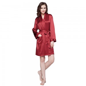 LilySilk 100 Silk Robe Sleepwear Women 22 momme Luxury Natural Mid Length Women's Clothing Free Shipping