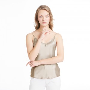 LilySilk Clearance Sale Silk Camisole Top Women 100 Real Pure Mulberry Charmeuse 19MM Taupe Basics Ladies Lingerie Vest