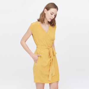 LilySilk Silk Dress Elegant V-Neck wrap Ladies New Free Shipping