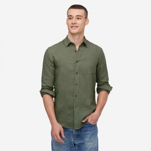 LilySilk Shirt Linen For Men Basic Linen Long Sleeve NEW Free Shipping